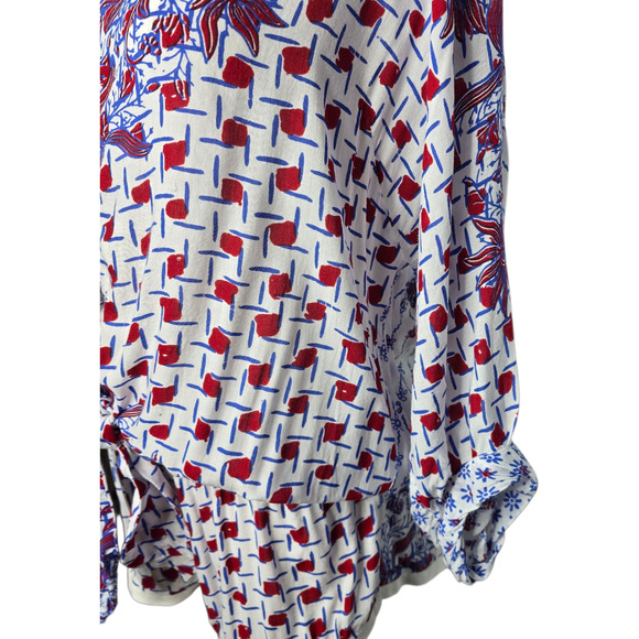 Poupette St Barth Kim‎ White/Red Short Romper Jumpsuit Size 1/Small - Picture 4 of 10
